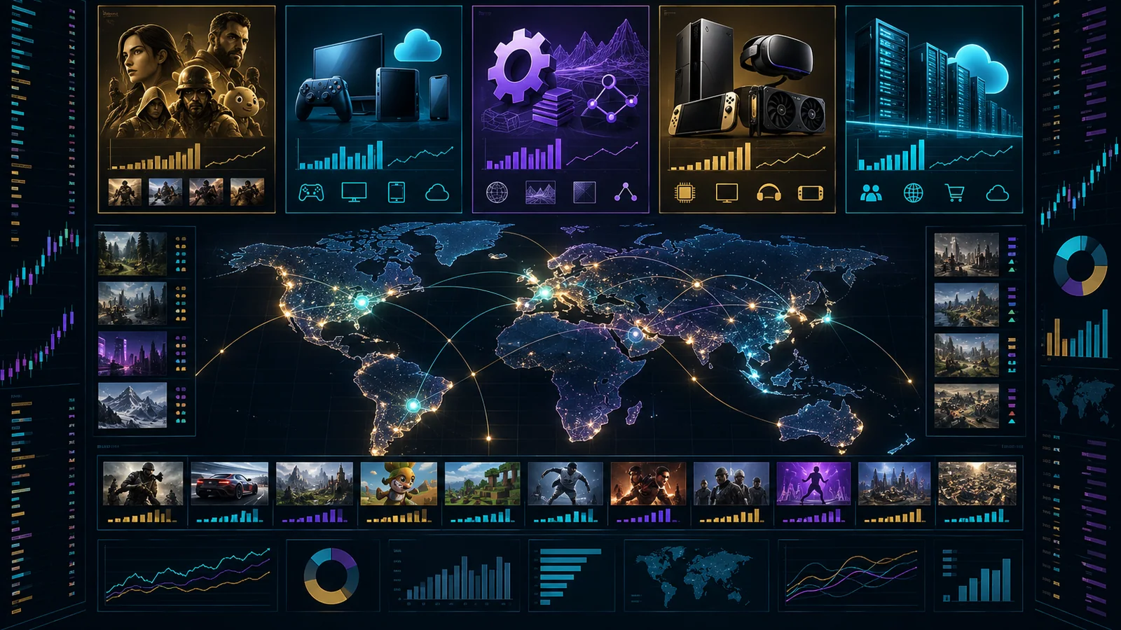 A map compares public game industry business models